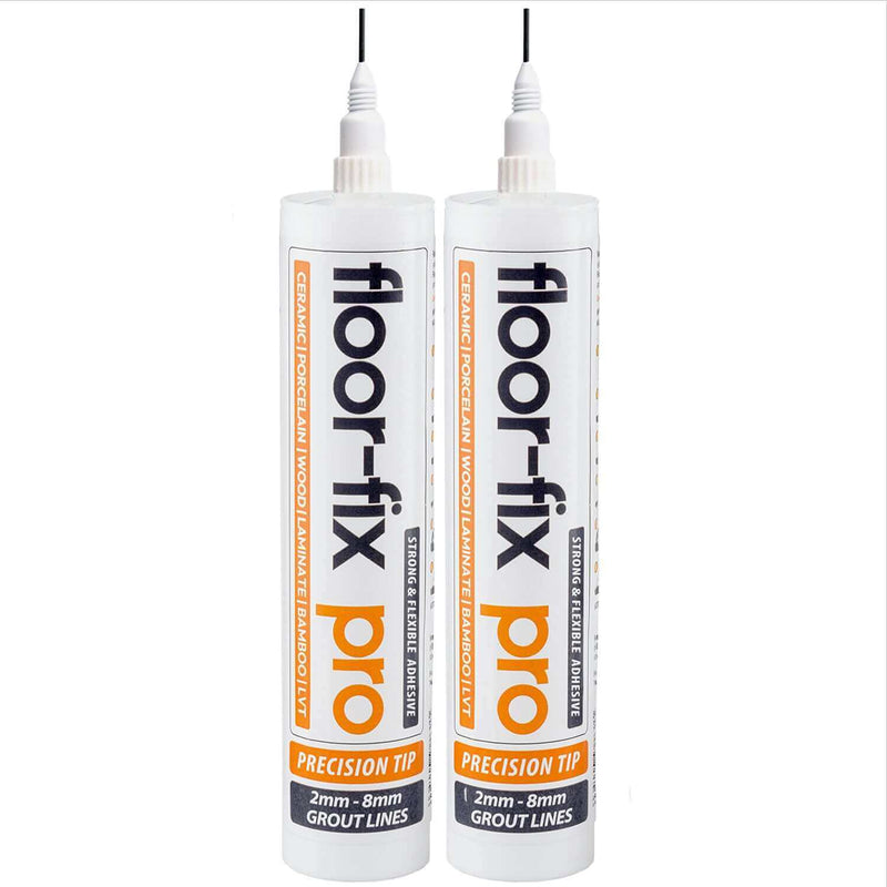 Indlæs billede i Gallery Viewer, Floor Fix Pro Floor-Fix Pro 300ml -Fix Loose Tiles &amp; Hollow Wood Floors Floor-Fix Pro is a super strength, low viscosity bonding adhesive for repairing loose or hollow tiles and creaky wood floors. To fix loose tiles simply drill a hole in the grout lines
